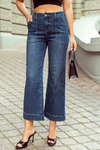 Ashleigh Blue Cropped High Rise Wide Leg Jeans