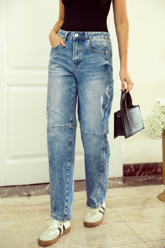 Dusk Blue Vintage Washed Seam Detail Shift Jeans