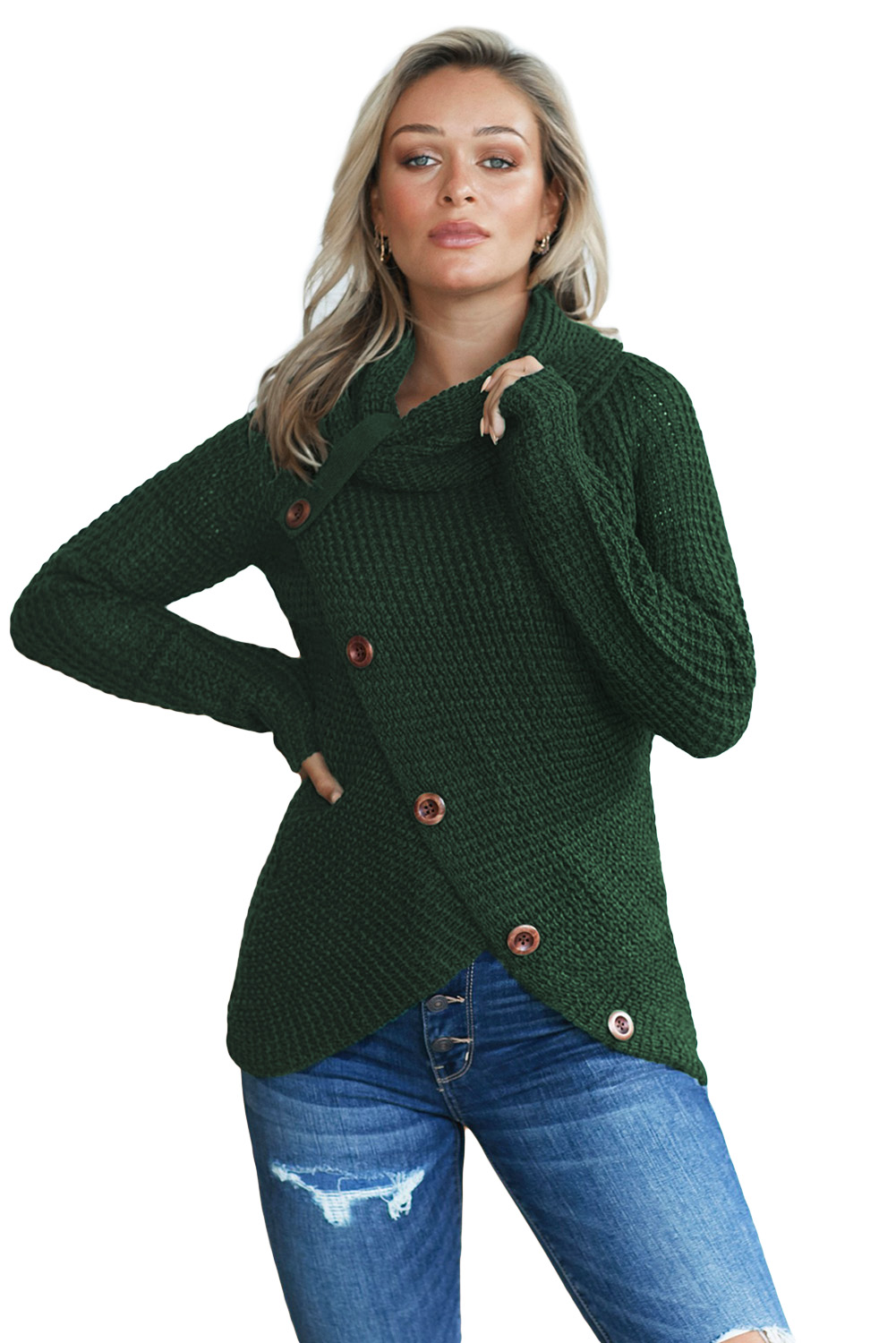 olive green wrap sweater