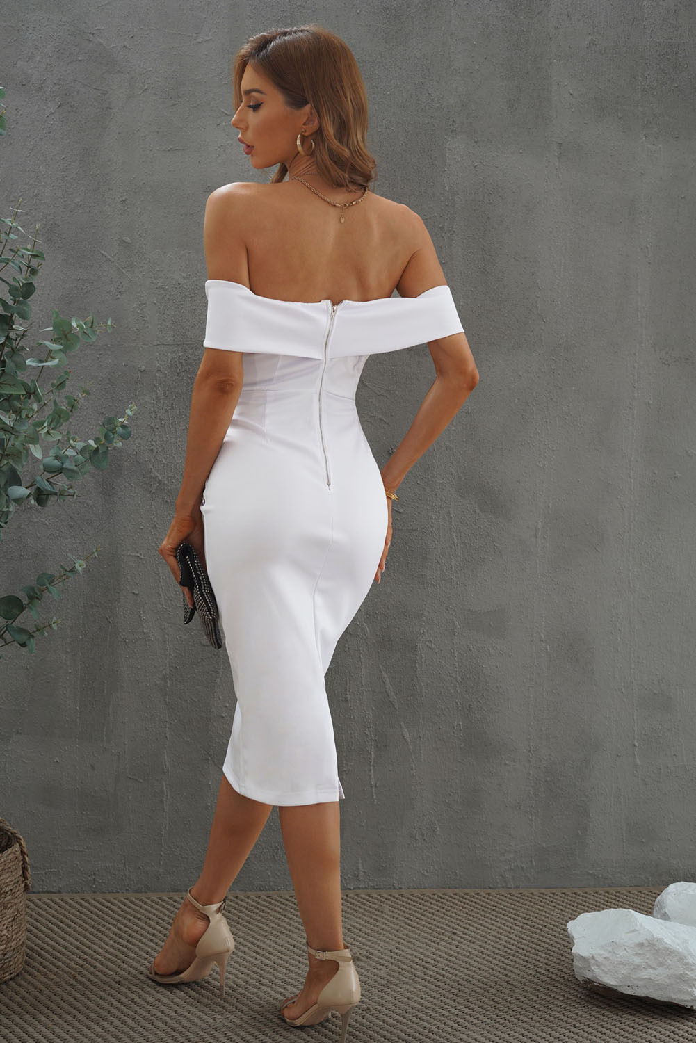 Off Shoulder Midi Dress