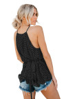 Black Polka Dot Pleated Tie Top