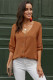 Orange Button Detail Roll Up Sleeve Blouse
