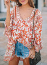 Orange Boho Print Free Flowing Tunic