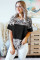 Black Fierce Leopard Print Color Blocking Tee