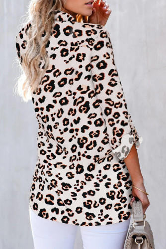 Classic Leopard Print Shirt with Pockets