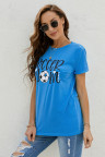 Blue SOCCER MOM Graphic Tee