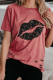 Kiss The Lip Distressed Cotton Tee