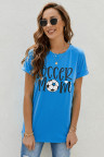 Blue SOCCER MOM Graphic Tee