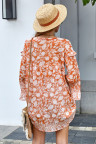 Orange Boho Print Free Flowing Tunic