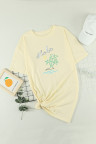 Yellow Aloha By The Beach Oversize Boyfriend Tee