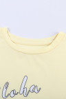 Yellow Aloha By The Beach Oversize Boyfriend Tee