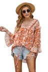 Orange Boho Print Free Flowing Tunic