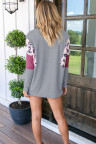 Color Block Leopard Print Sleeves Top