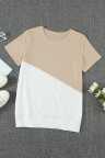 Apricot Crew Neck Colorblock Tee