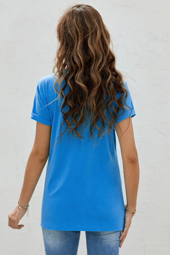Blue SOCCER MOM Graphic Tee