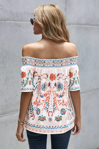 White Floral Shift Top