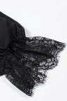 Black Satin Lace Blouse