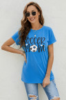 Blue SOCCER MOM Graphic Tee