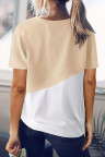 Apricot Crew Neck Colorblock Tee