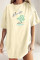 Yellow Aloha By The Beach Oversize Boyfriend Tee
