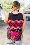 Tribal Tie-dye Print Tank Top