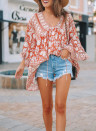 Orange Boho Print Free Flowing Tunic