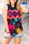 Tribal Tie-dye Print Tank Top
