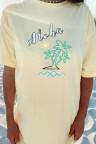 Yellow Aloha By The Beach Oversize Boyfriend Tee