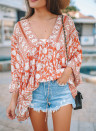 Orange Boho Print Free Flowing Tunic