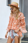 Orange Boho Print Free Flowing Tunic