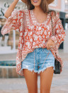 Orange Boho Print Free Flowing Tunic