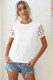 White Floral Lace Sleeve Patchwork Tee