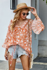 Orange Boho Print Free Flowing Tunic