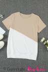 Apricot Crew Neck Colorblock Tee