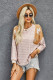 Yellow Striped Floral Splicing Lantern Sleeve Top