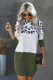 Green Leopard Color Block Splicing Long Sleeve Cotton Mini Dress