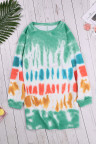 Fashion Tie Dye Long Sleeve Sweatshirt Dress