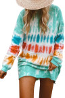Fashion Tie Dye Long Sleeve Sweatshirt Dress
