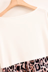 Colorblock Leopard Cotton Blend Casual Maxi T-shirt Dress