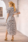 Casual Leopard Maxi Dress with Slits