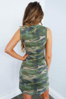 Camouflage Printed Tie Sleeveless Mini Dress