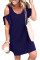 Navy Blue Cold Shoulder Shift Dress