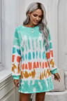 Fashion Tie Dye Long Sleeve Sweatshirt Dress