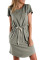 Green Pocketed Drawstring Waist Mini Dress