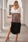 Colorblock Leopard Cotton Blend Casual Maxi T-shirt Dress