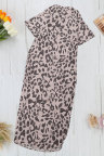 Casual Leopard Maxi Dress with Slits
