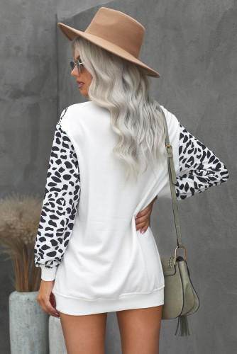 Turtleneck Leopard Print Mini Dress