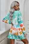 Fashion Tie Dye Long Sleeve Sweatshirt Dress