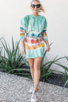 Fashion Tie Dye Long Sleeve Sweatshirt Dress