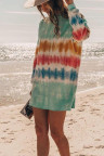 Fashion Tie Dye Long Sleeve Sweatshirt Dress